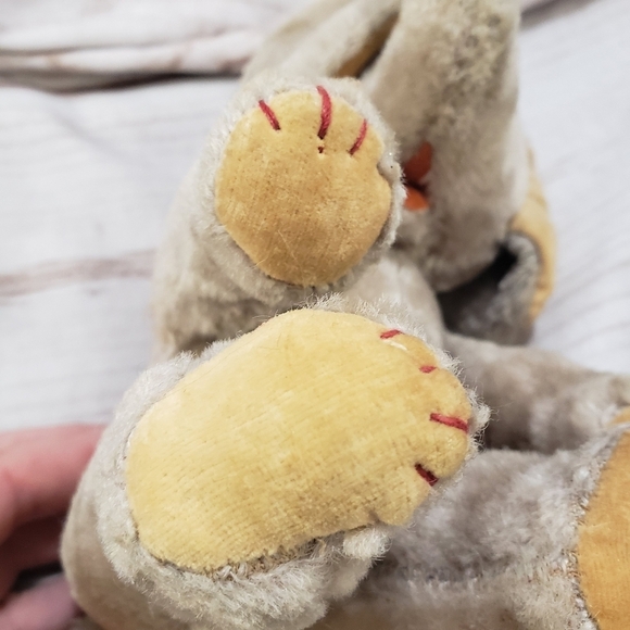 Vintage Mohair Elephant Straw Stuffed Animal Made In Japan 1950s Sitting 7 Inch - Picture 7 of 15